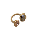 Zhonggu Rhinestone Simple Bracelet Ring Opening Adjustable Large Gem - Norellé
