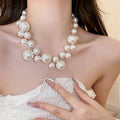 New Rhinestone Pearl Tassel Double-layer Necklace - Norellé