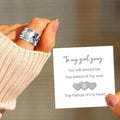 Soul Heart-dependent Diamond-embedded Rotatable Love Heart-shaped Ring - Norellé