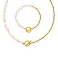 Retro Affordable Luxury Freshwater Pearl OT Buckle Bracelet Necklace - Norellé