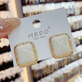 Geometric Metal Drip Glazed Square Stud Earrings - Norellé