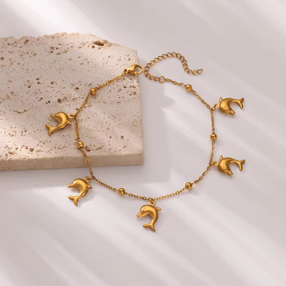 Dolphin Starfish Shell Pendant Ocean Series Anklet - Norellé