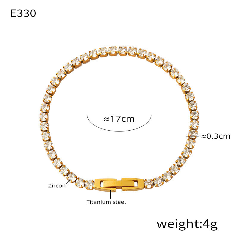 Personality Full Color Zircon Design Titanium Steel Bracelet - Norellé