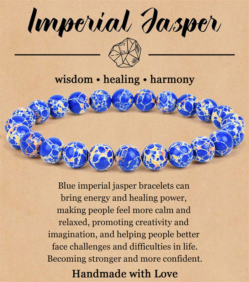 8mm Natural Stone Elastic Beaded Bracelet - Norellé