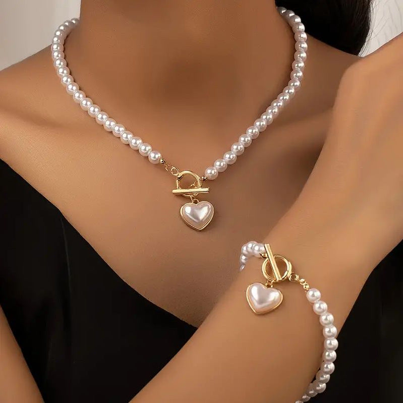 Love Pearl OT Buckle Necklace, Bracelet Set - Norellé