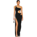 Slim Fit Long Dress Pure Color Split Tube Top Package Hip Dress - Norellé