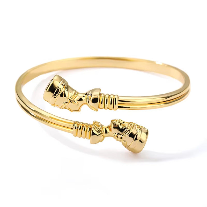 Egyptian Pharaoh Head Hook Bracelet - Norellé