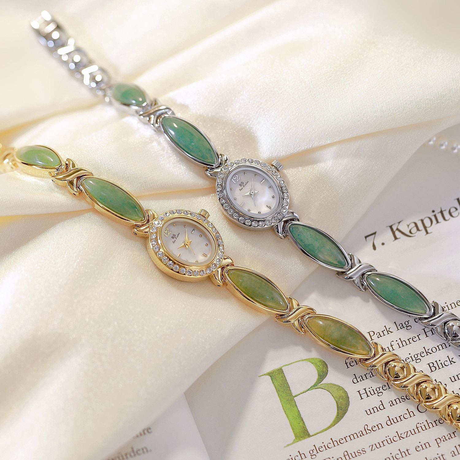 Dongling Stone Hetian Jade Chain Watch - Norellé