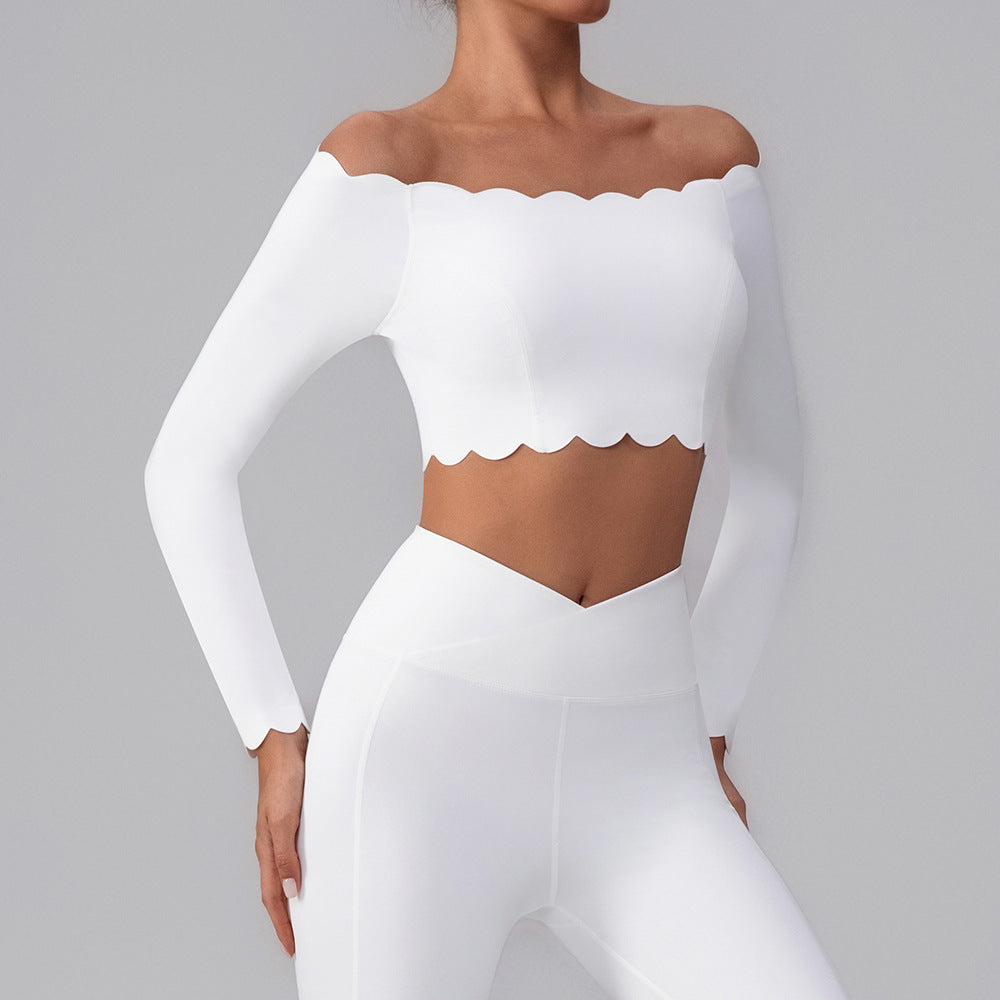 Off-shoulder Yoga Clothing Top Push Up With Breast Pads - Norellé
