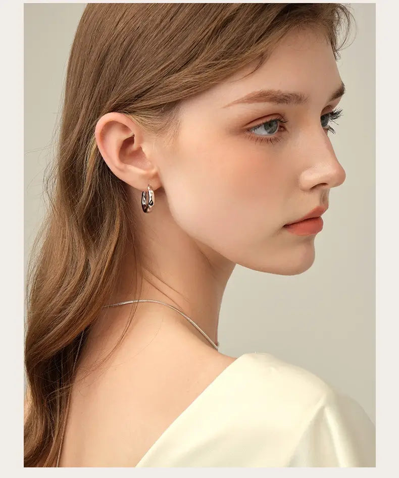 Niche Design Unique Streamer Silver Pin Earrings