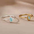 Ins Style Ring Oval Half Stone Open Ring - Norellé
