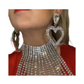 Love Heart-shaped Diamond Temperament Large Earrings Fashion Sweet - Norellé