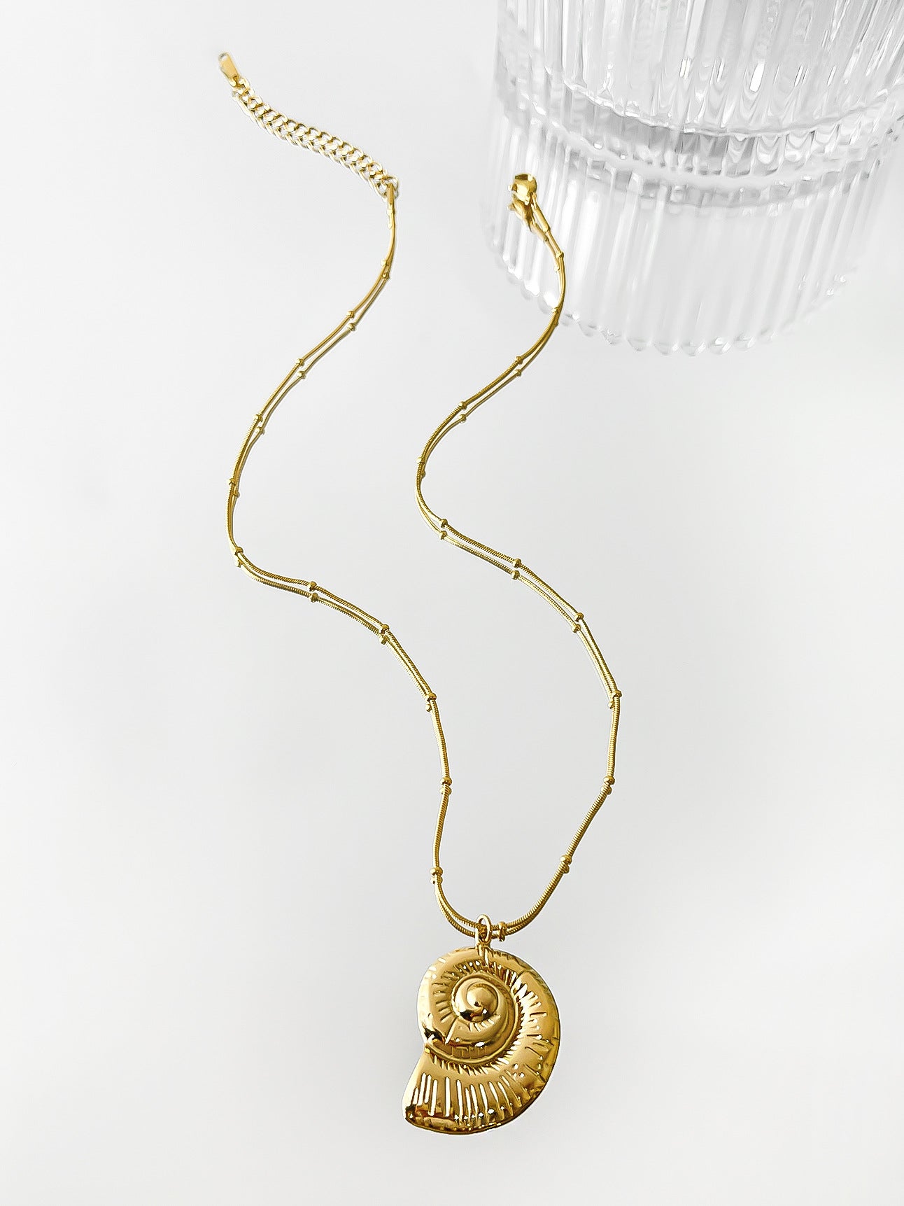 Stainless Steel Ocean Elements Cold Real Gold Electroplated Color Necklace - Norellé