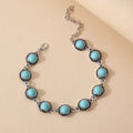 Simple All-match Retro National Style Anklets Beach Holiday Fashion Metal Alloy Turquoise Foot Ornaments - Norellé