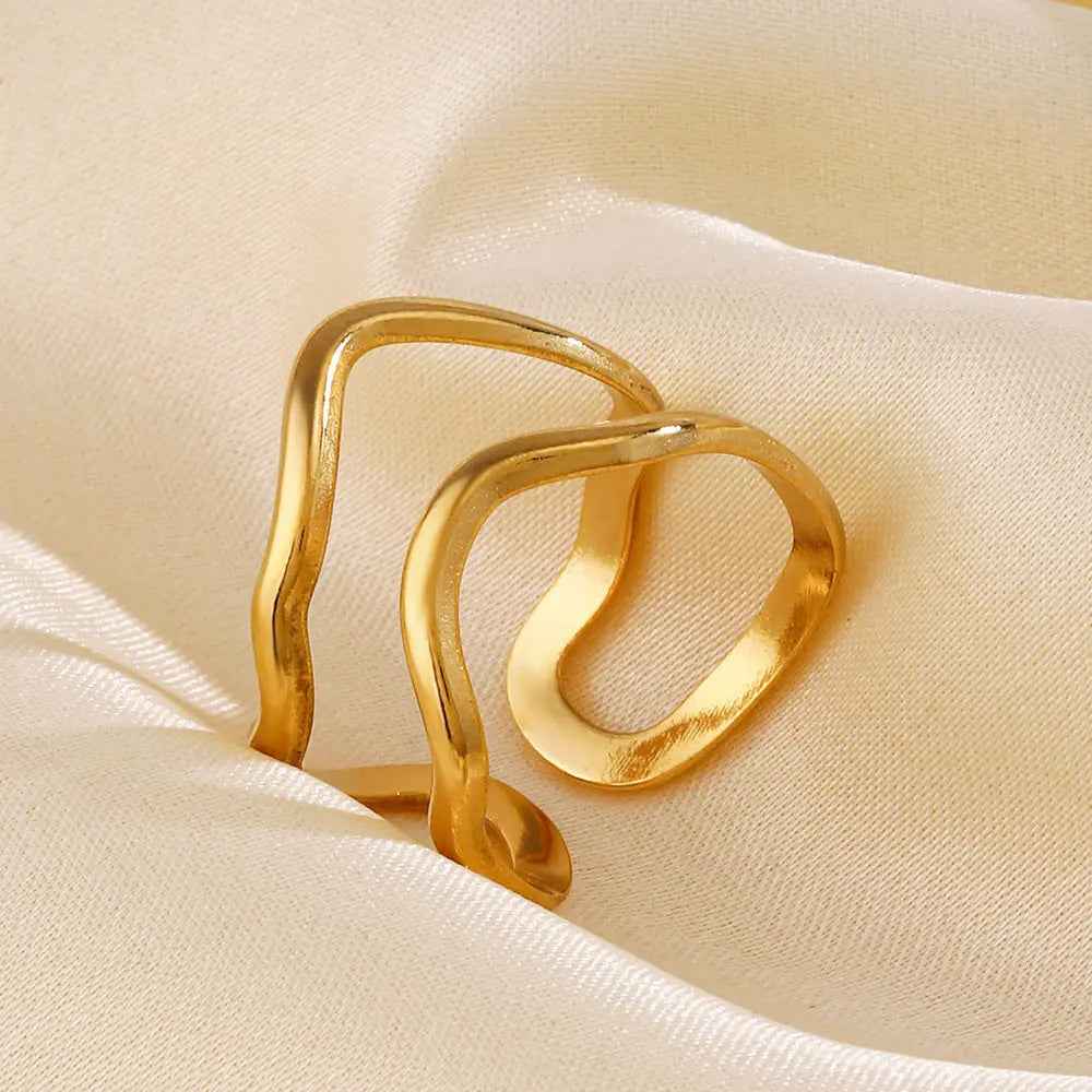 Personalized Line Design Popular Simplicity Style Stainless Steel Shaped Ring For Women - Norellé