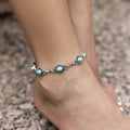 Simple All-match Retro National Style Anklets Beach Holiday Fashion Metal Alloy Turquoise Foot Ornaments - Norellé