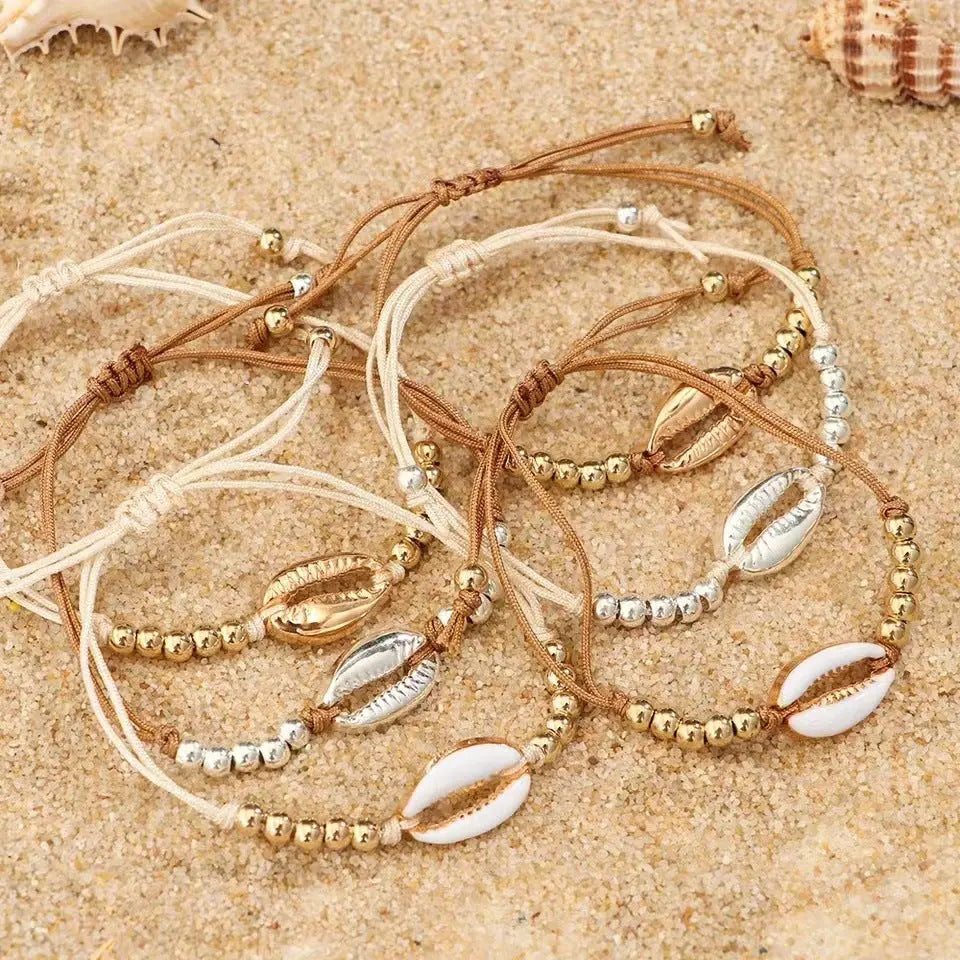Personalized Creative Alloy Shell Hawaiian Style Casual Bracelet Shell Woven Bracelet - Norellé