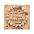 Zebra Sunflower Bracelet Natural Stone Bracelet - Norellé