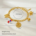 Flower Love Heart Multi-pendant Necklace Stainless Steel Bracelet - Norellé