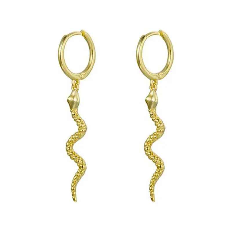 Simulated Snakes Tassel Earrings  Advanced Design Gold Snake Circle Necklace - Norellé