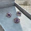 Gulkina Purple Gold Ring Earrings Necklace Amethyst Ornament Suit - Norellé