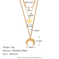 Vintage Necklace Stainless Steel Plated 18K Gold Moon Eight Awn Star Bracelet - Norellé