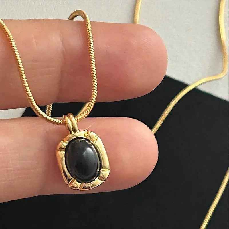 Gold Black Onyx Necklace Twin Accessories - Norellé