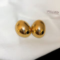 Gold Plated Silver Needle Irregular Oval Earrings - Norellé