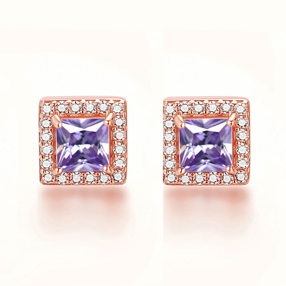 Inlaid Colored Gems Earrings S925 Sterling Silver Earrings - Norellé