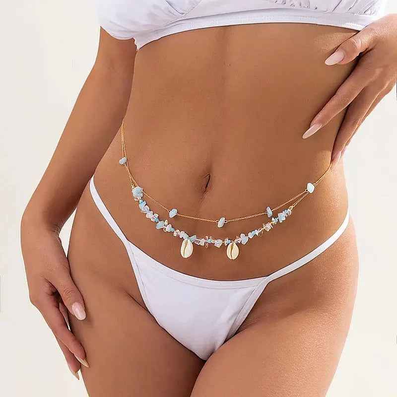 Summer Beach Sexy Irregular Gravel Pendant Waist Chain - Norellé