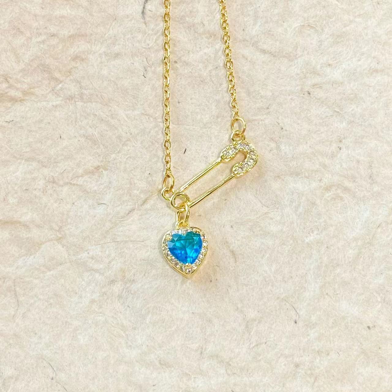 Women's Personalized Pin Pink Heart-shaped Light Luxury Necklace - Norellé