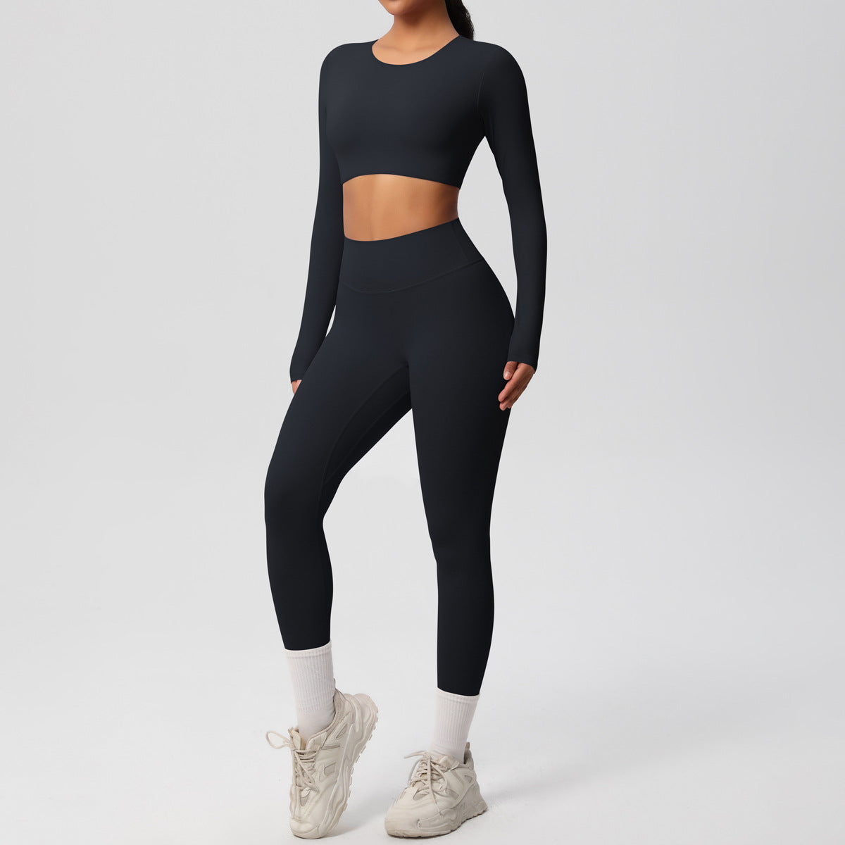 Double-sided Nylon Brushed Nude Feel Tight Exercise Yoga Clothes Suit - Norellé