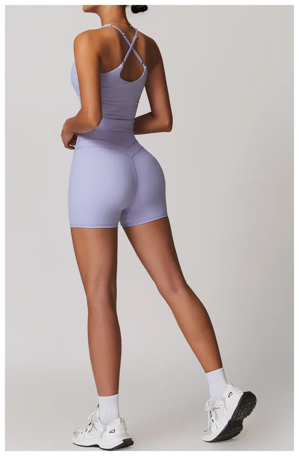 Women’s Solid Color Sanding Tight Back Yoga Suit