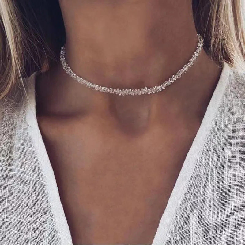 Geometric Multi-cut Glass Crystal Necklace - Norellé