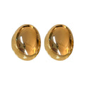 Gold Plated Silver Needle Irregular Oval Earrings - Norellé