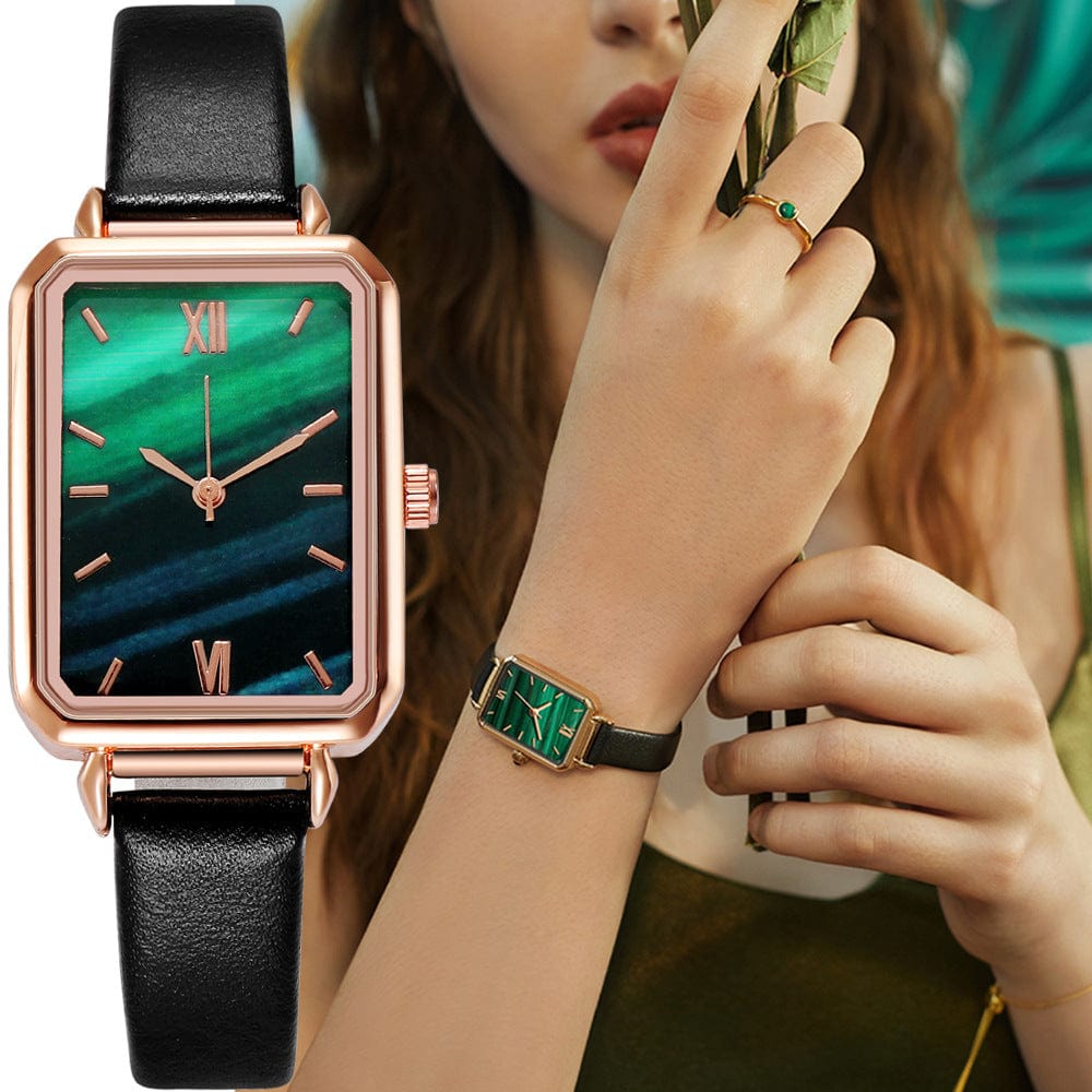 Retro Green Peacock Green Disc Watch - Norellé
