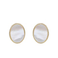 Natural White Shell Stud Earrings Silver Plated For Women - Norellé