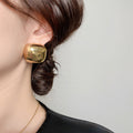 Large Glossy Square Stud Earrings Niche High Sense - Norellé