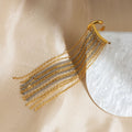 18K Real Gold Plating Titanium Steel Line Drape Ear Clip - Norellé