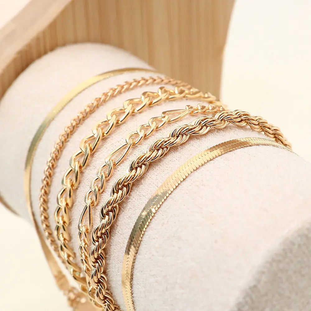 Bracelet Fashion 6-piece Chain Set Metal Chain - Norellé