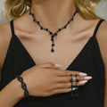 Fashion Crystal Necklace Ear Stud Bracelet Jewelry Accessories - Norellé