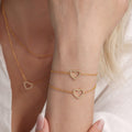 Stainless Steel Fully Jeweled Loving Heart Zircon Non-fading Texture Bracelet For Women - Norellé