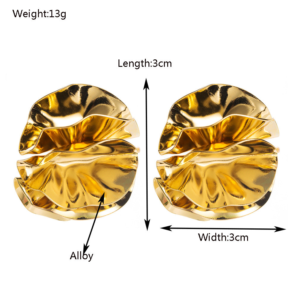 Metal Petal Flower Stud Earrings - Norellé
