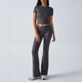 Casual Solid Color Slim Fit Short Sleeve Trousers Suit - Norellé
