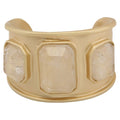 Gold Large Square Crystal Wide Bracelet - Norellé