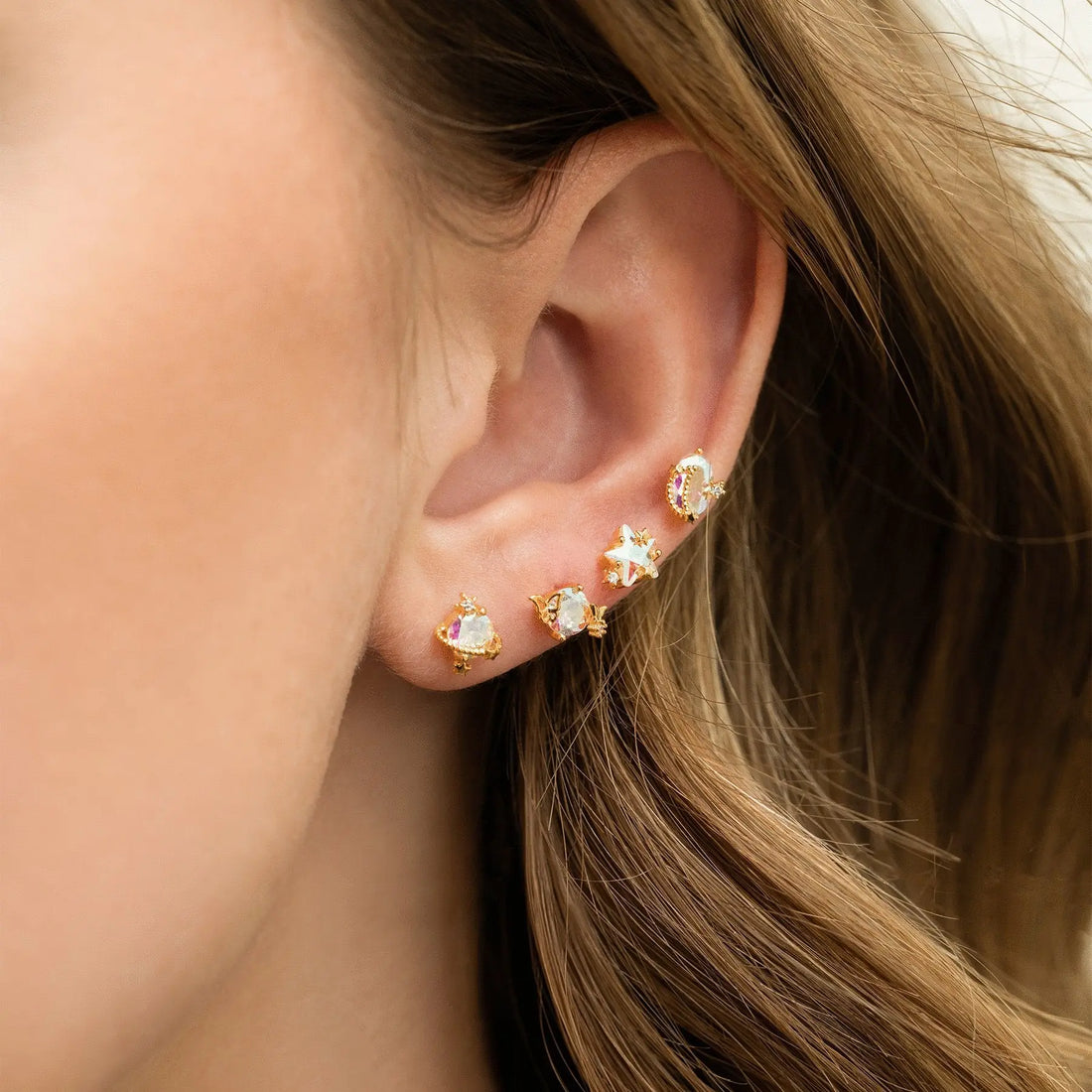 Cute Starry Sky Sweet Fairy Seat Ear Studs - Norellé