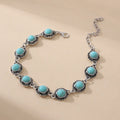 Simple All-match Retro National Style Anklets Beach Holiday Fashion Metal Alloy Turquoise Foot Ornaments - Norellé