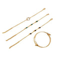 Geometric Rhinestone Bracelet Water Drop Bracelet Suit - Norellé