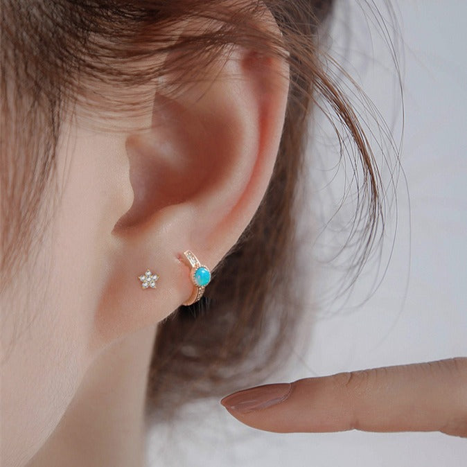 High-grade Opal Earrings Small Ear Ring Opal - Norellé
