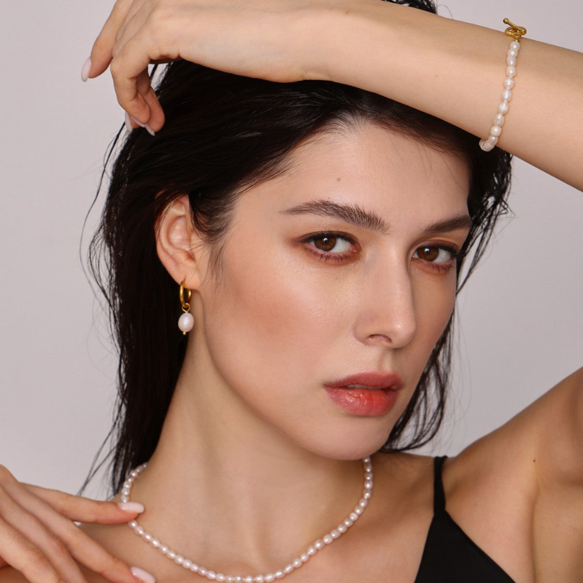 Baroque Freshwater Pearl Necklace Bracelet Earrings Ins Niche Sweet - Norellé